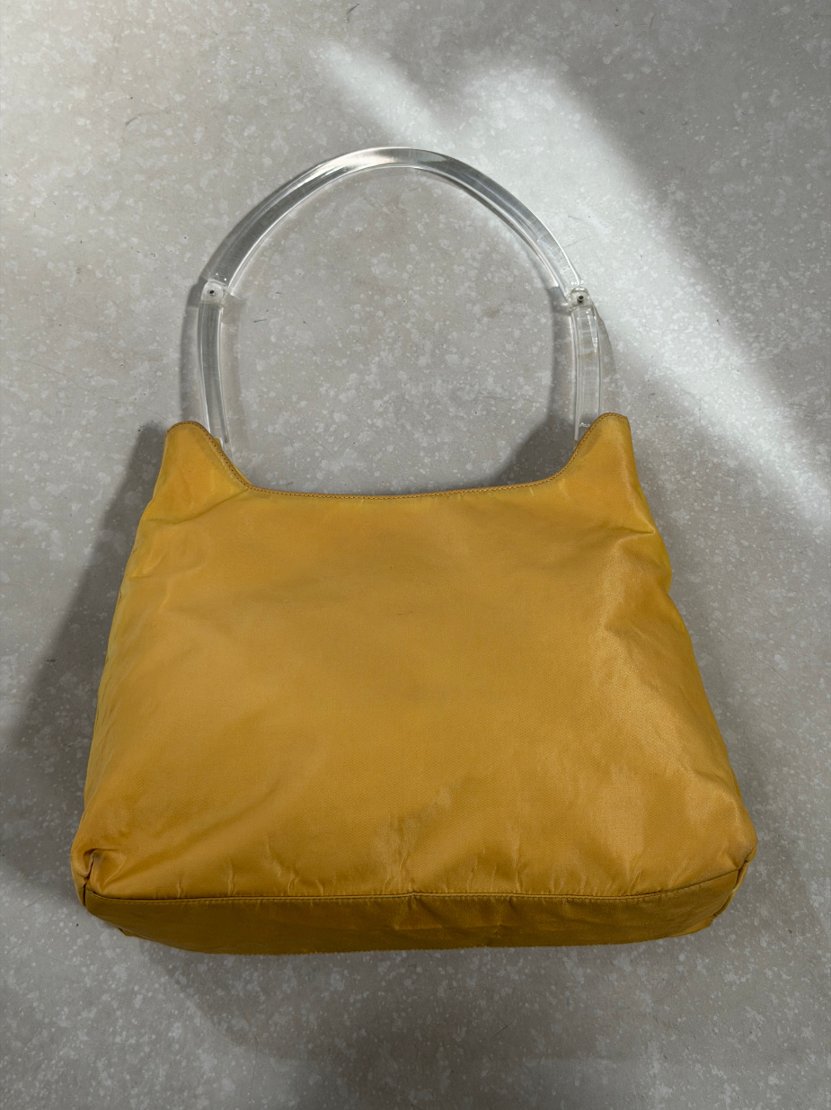 RR ARCHIVE Prada Nylon Plexi Handle Shoulder Bag