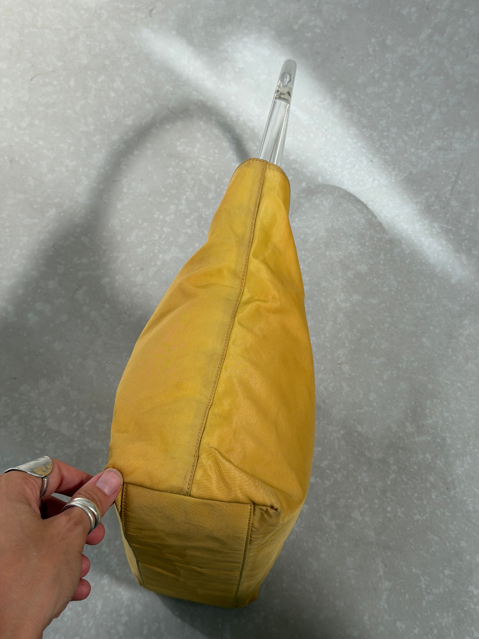 RR ARCHIVE Prada Nylon Plexi Handle Shoulder Bag