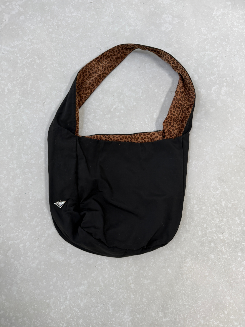 RR ARCHIVE Bottega Veneta Nylon Leopard Bucket Bag