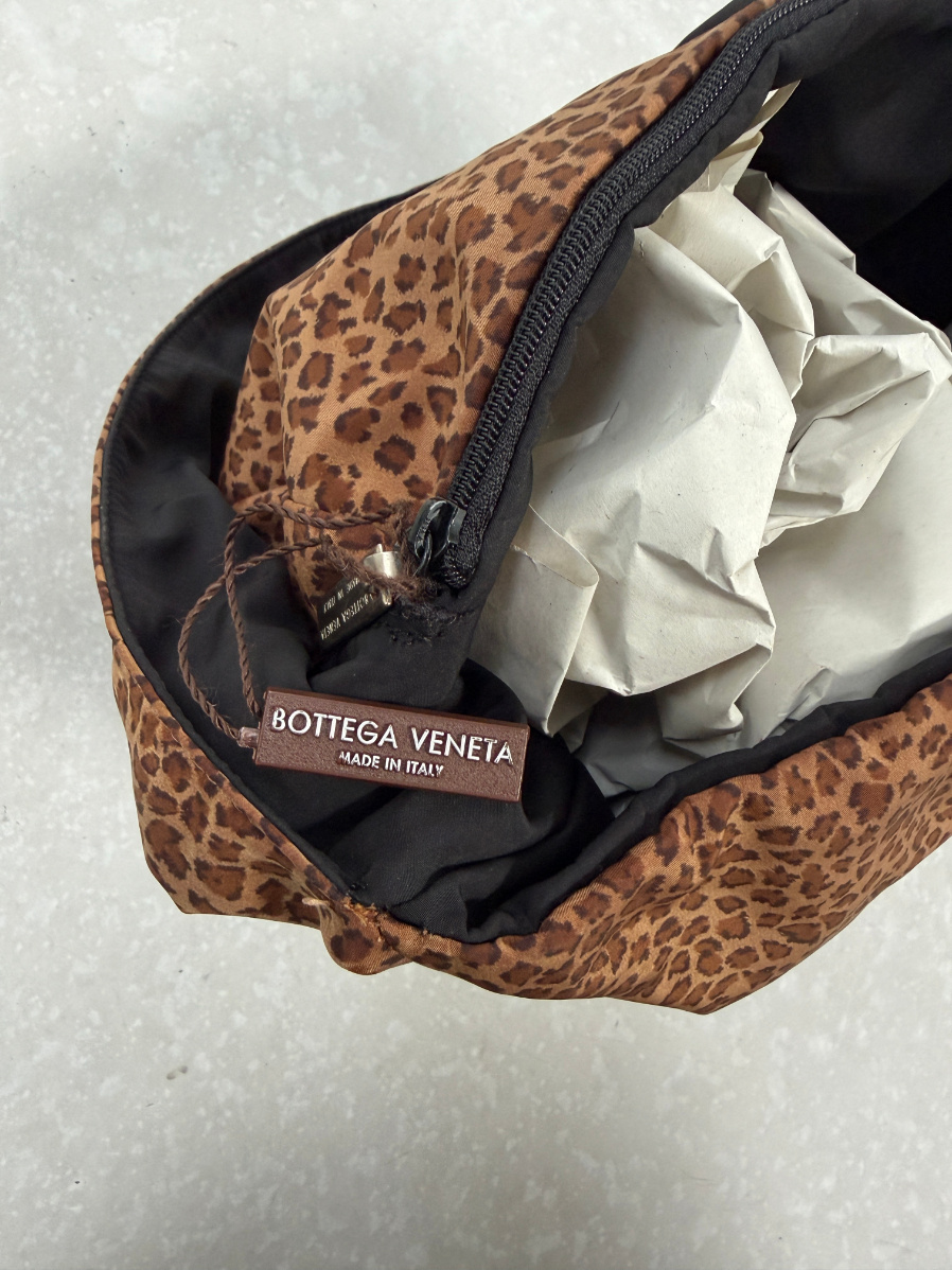 RR ARCHIVE Bottega Veneta Nylon Leopard Bucket Bag