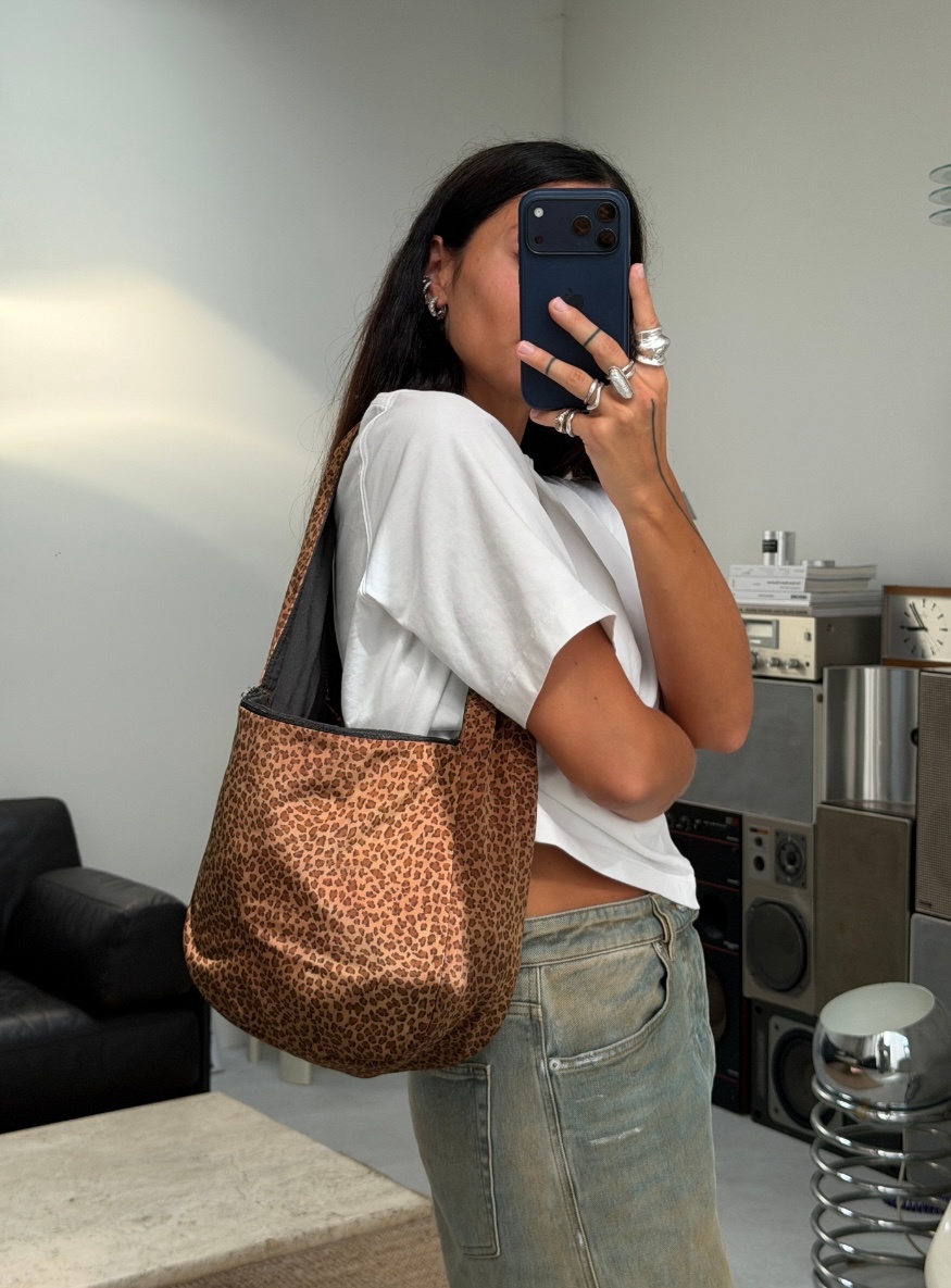 RR ARCHIVE Bottega Veneta Nylon Leopard Bucket Bag