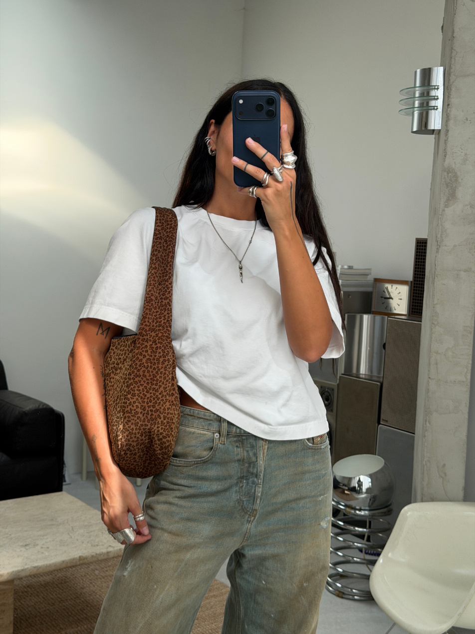 RR ARCHIVE Bottega Veneta Nylon Leopard Bucket Bag