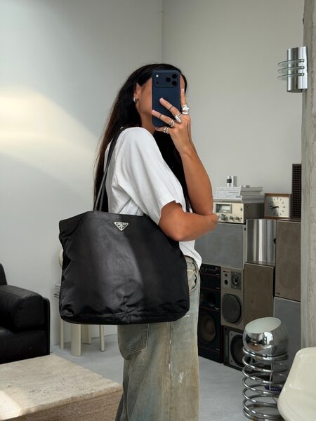 RR ARCHIVE Prada Nylon Double Handle Big Tote