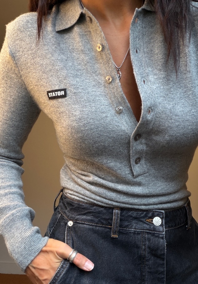 Rotate Wool Longsleeve Polo