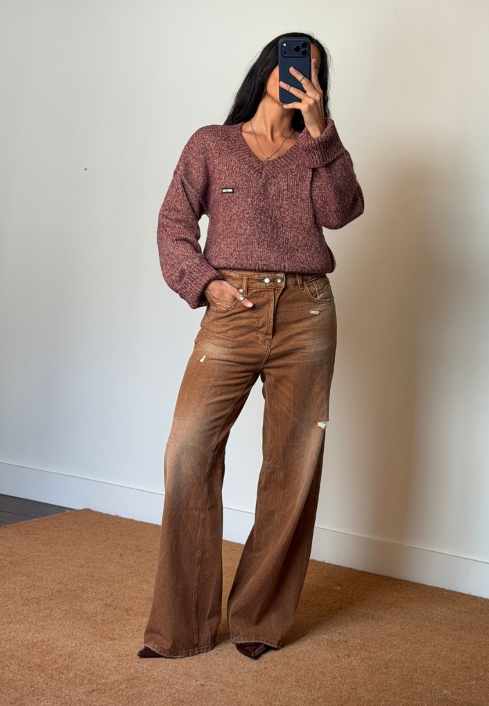 Rotate Knit V-Neck Jumper