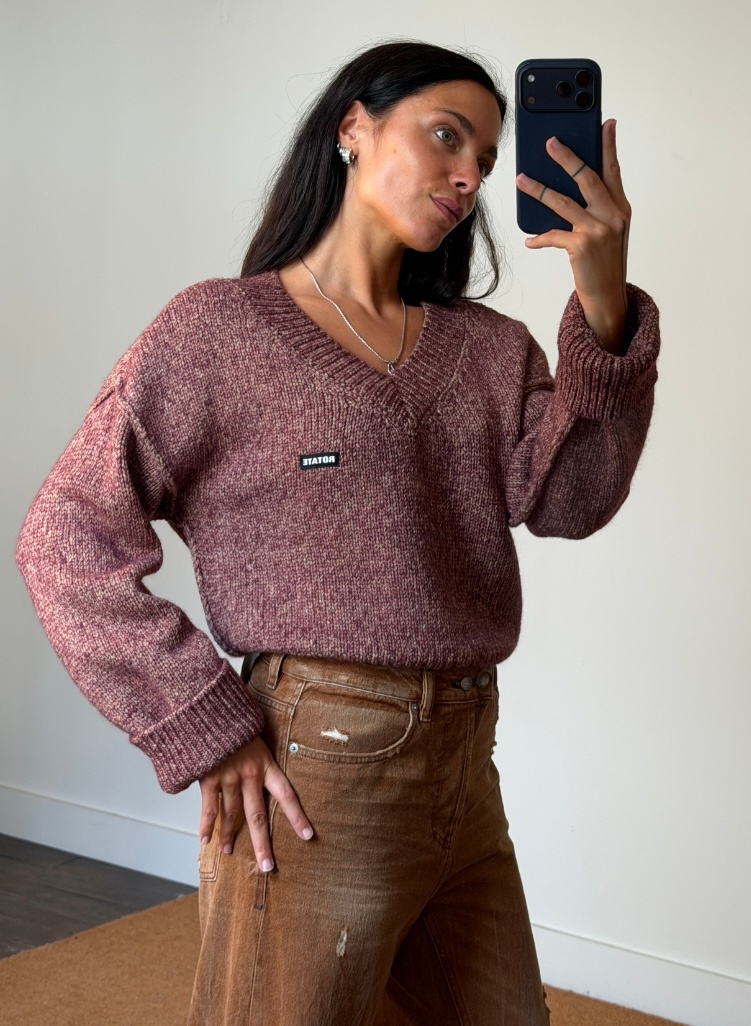 Rotate Knit V-Neck Jumper