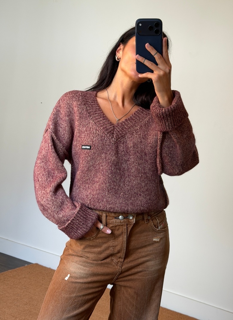 Rotate Knit V-Neck Jumper
