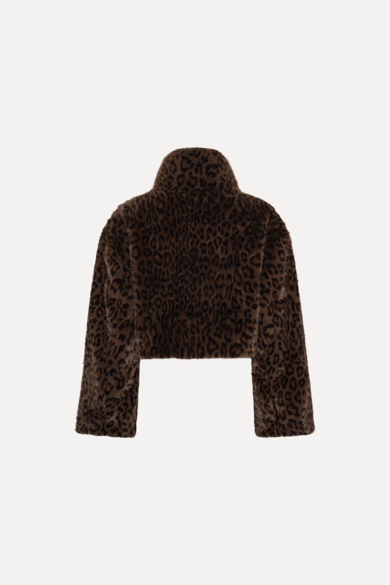 Rotate Faux Fur Crop Jacket