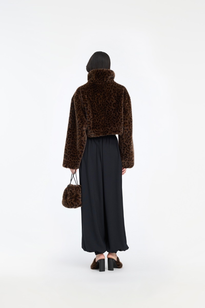 Rotate Faux Fur Crop Jacket