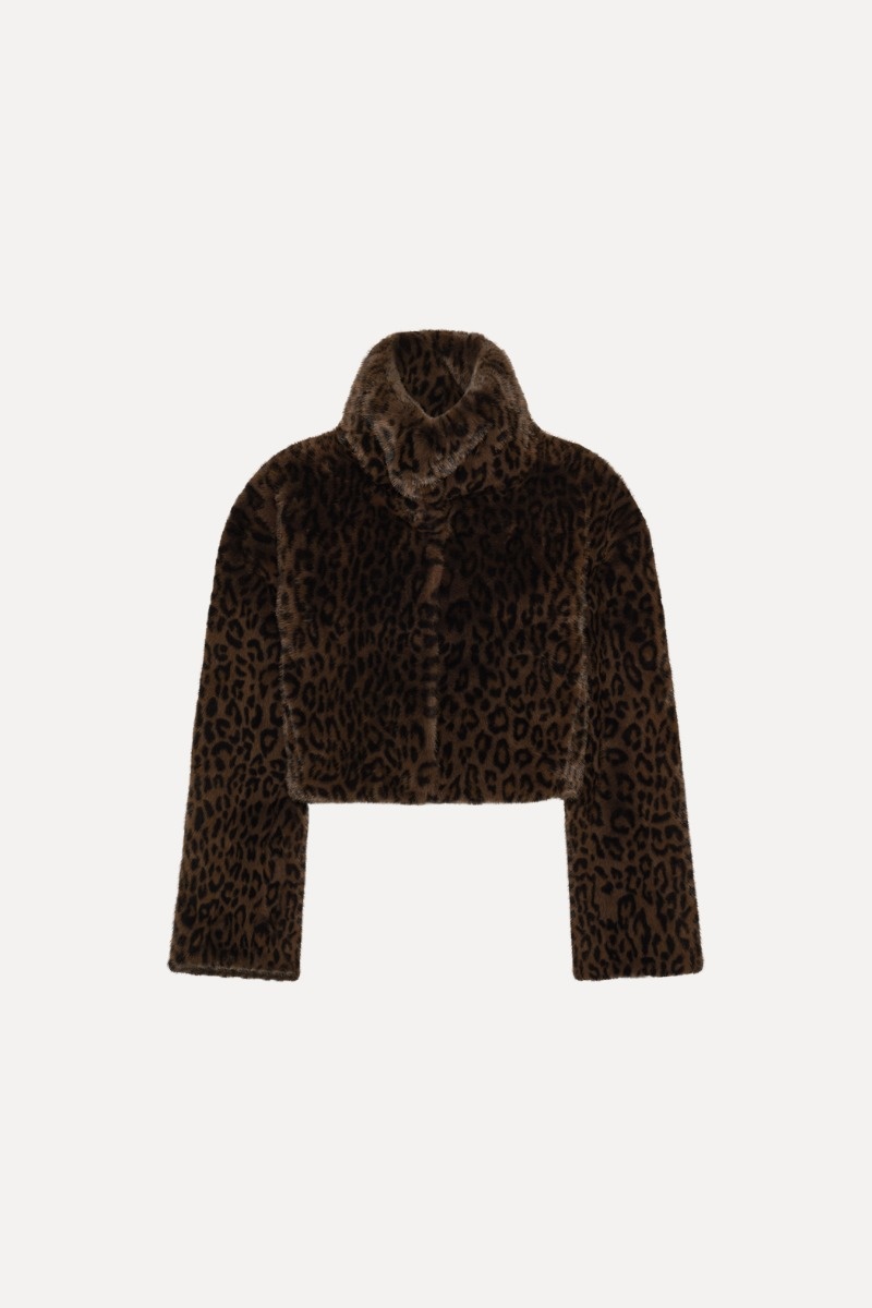 Rotate Faux Fur Crop Jacket