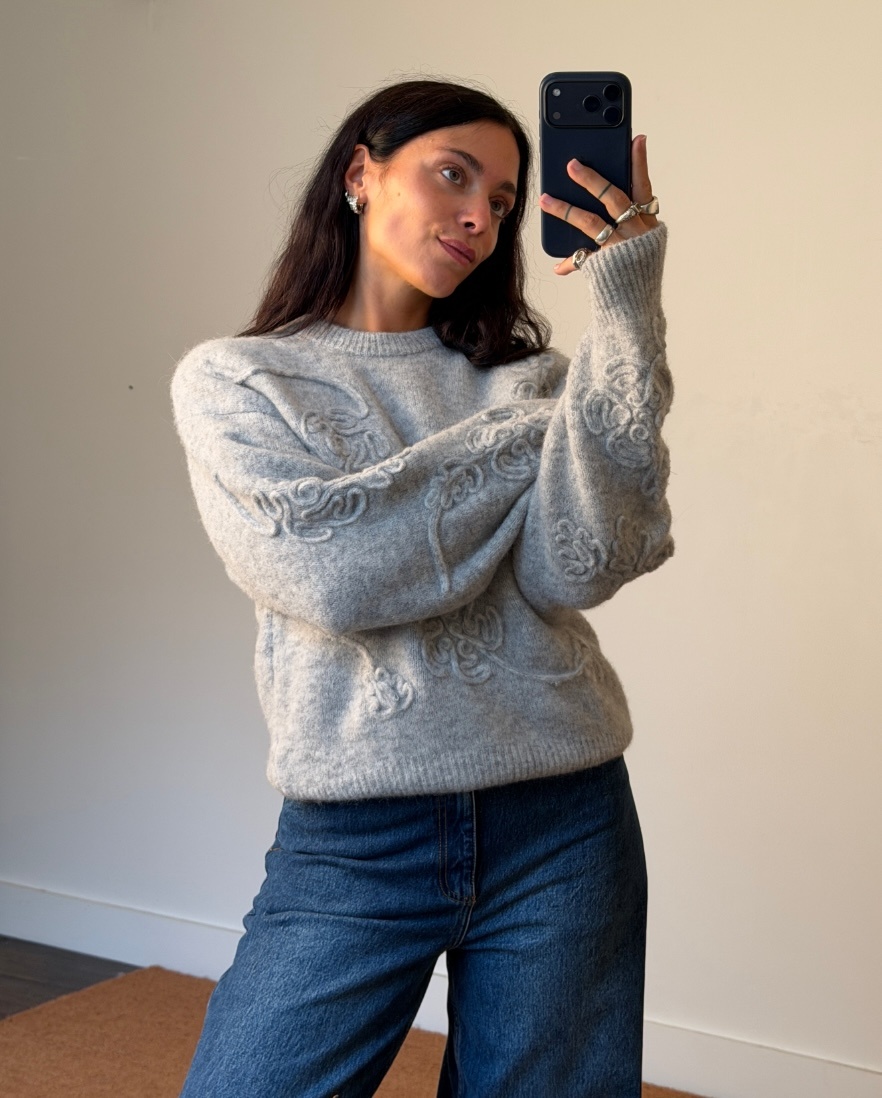 Rotate 3D Flower Knit