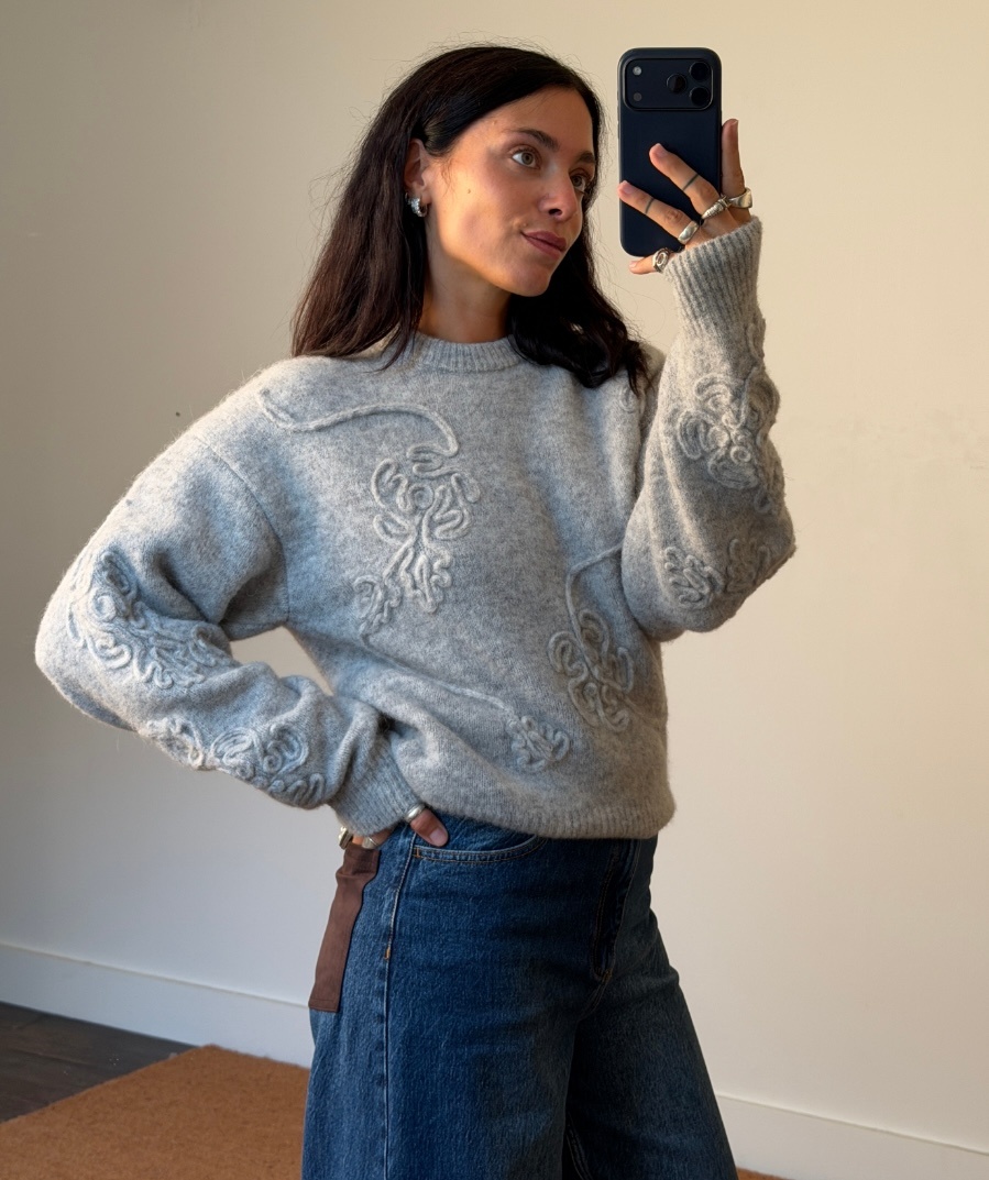 Rotate 3D Flower Knit