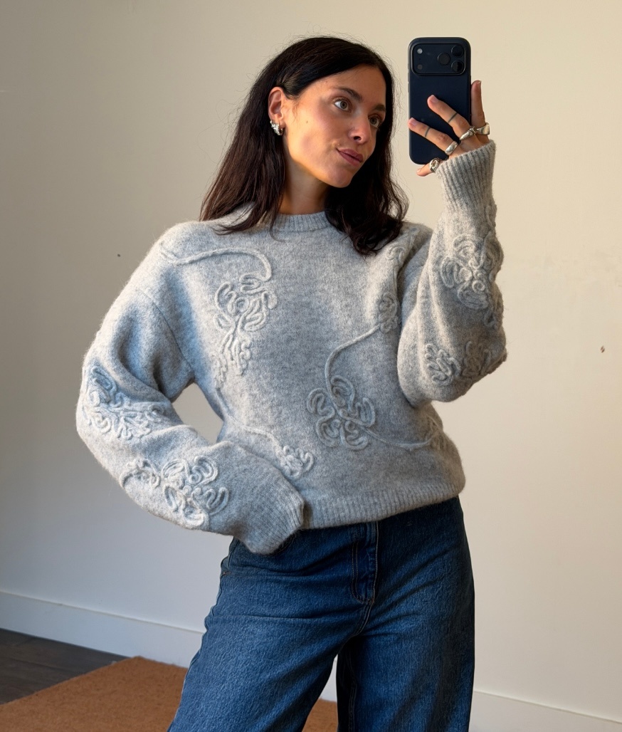 Rotate 3D Flower Knit