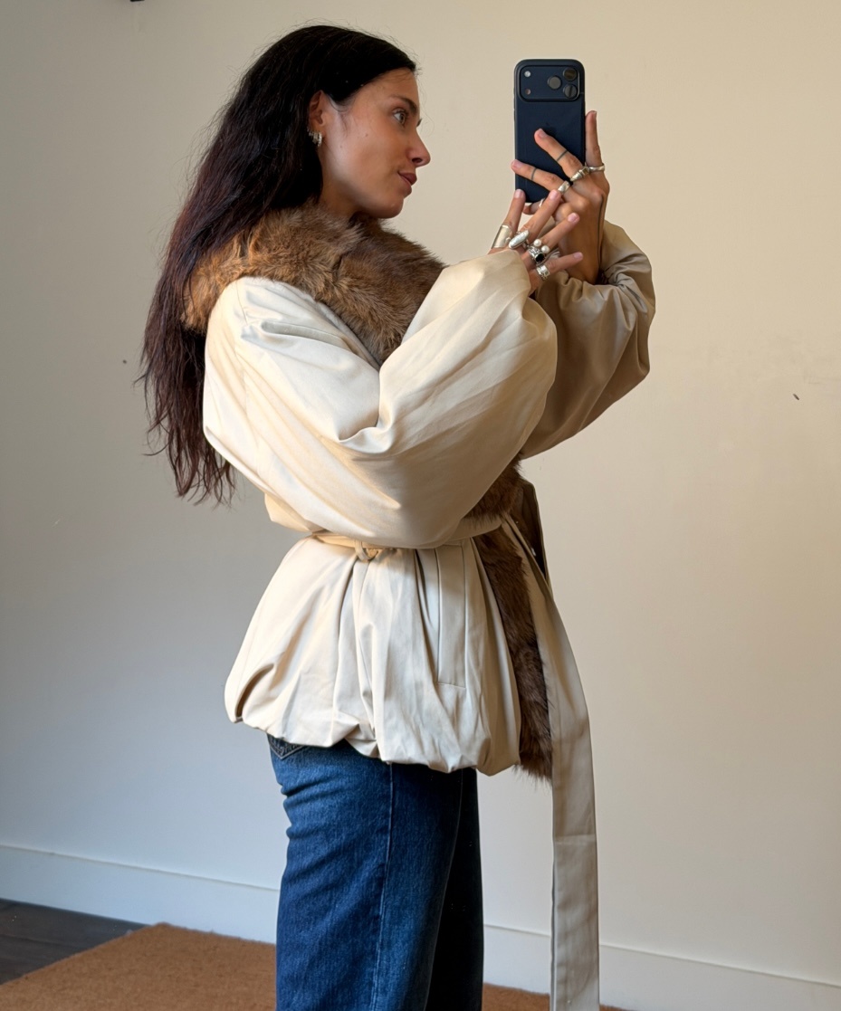 Rotate Faux Fur Collar Jacket