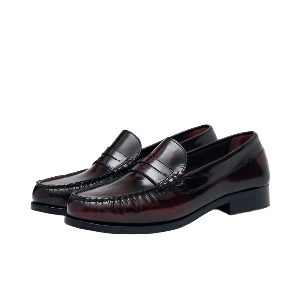 Alohas Rivet Leather Loafers