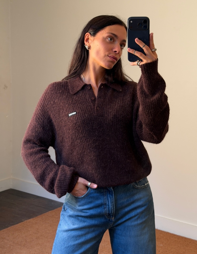 Rotate Fluffy Knit Polo