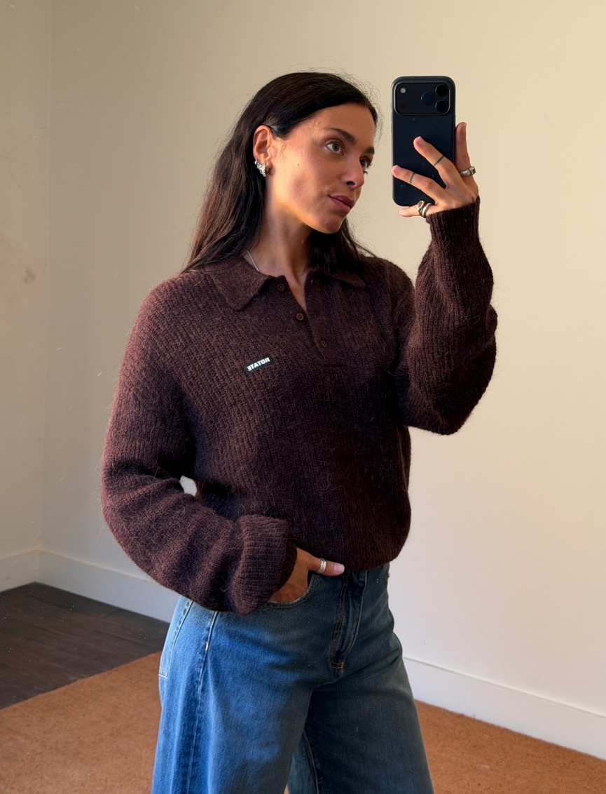 Rotate Fluffy Knit Polo