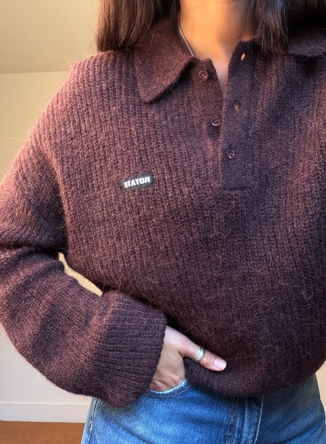 Rotate Fluffy Knit Polo