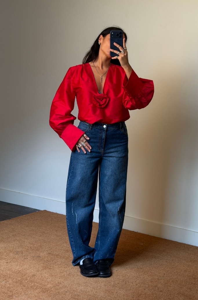 Rotate Longsleeve Bow Tie Blouse