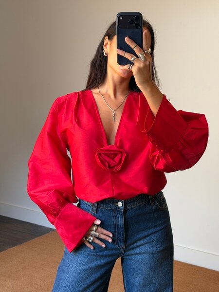 Rotate Longsleeve Bow Tie Blouse