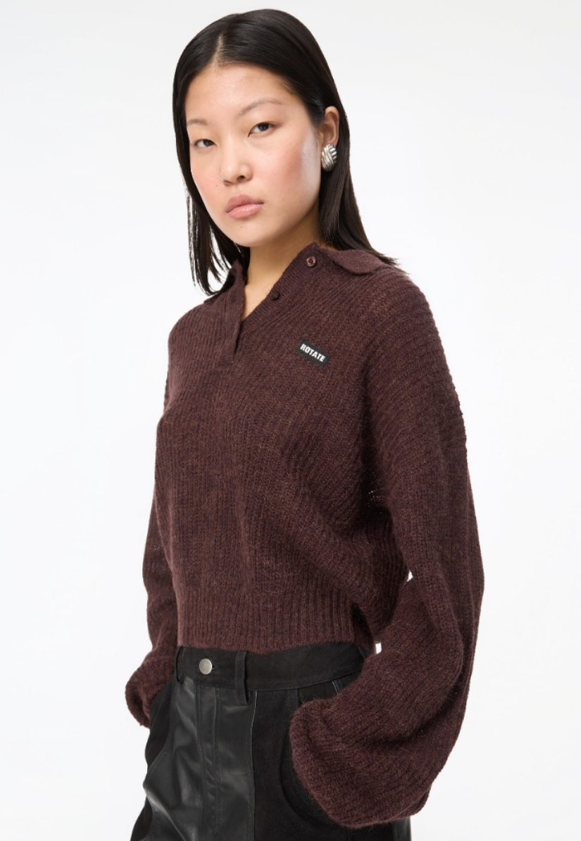 Rotate Fluffy Knit Polo