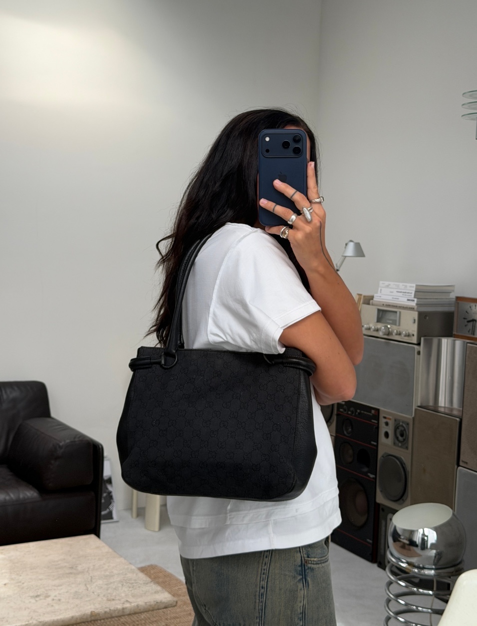 RR ARCHIVE Gucci GG Canvas Reins Shoulder Bag