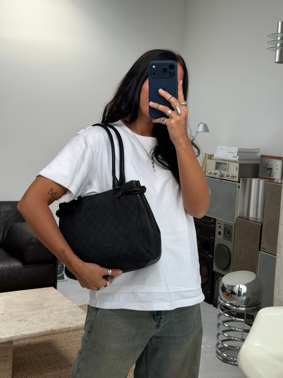 RR ARCHIVE Gucci GG Canvas Reins Shoulder Bag