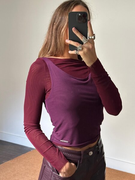 House of Sunny Double Layer Mesh Top