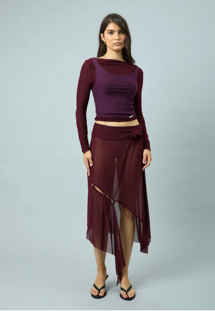 House of Sunny Double Layer Mesh Top