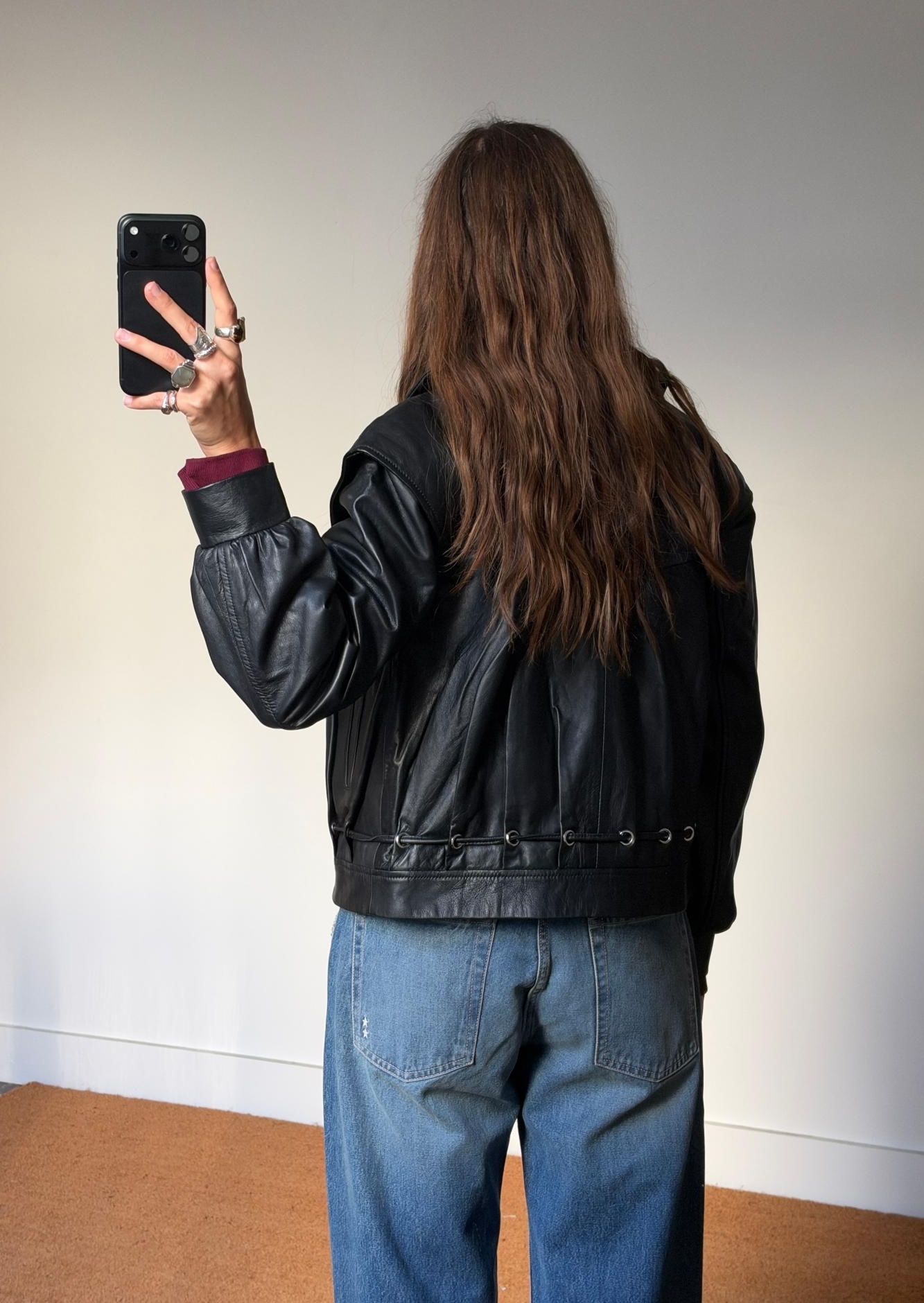 Laagam Tyra Leather Bomber Jacket