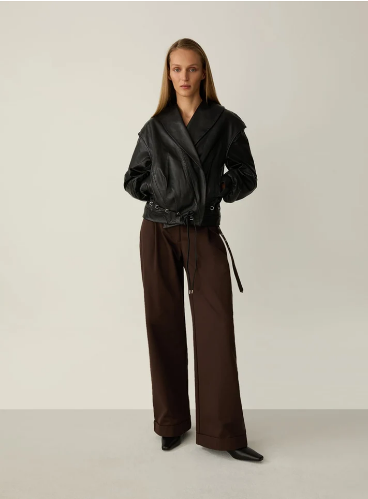 Laagam Tyra Leather Bomber Jacket