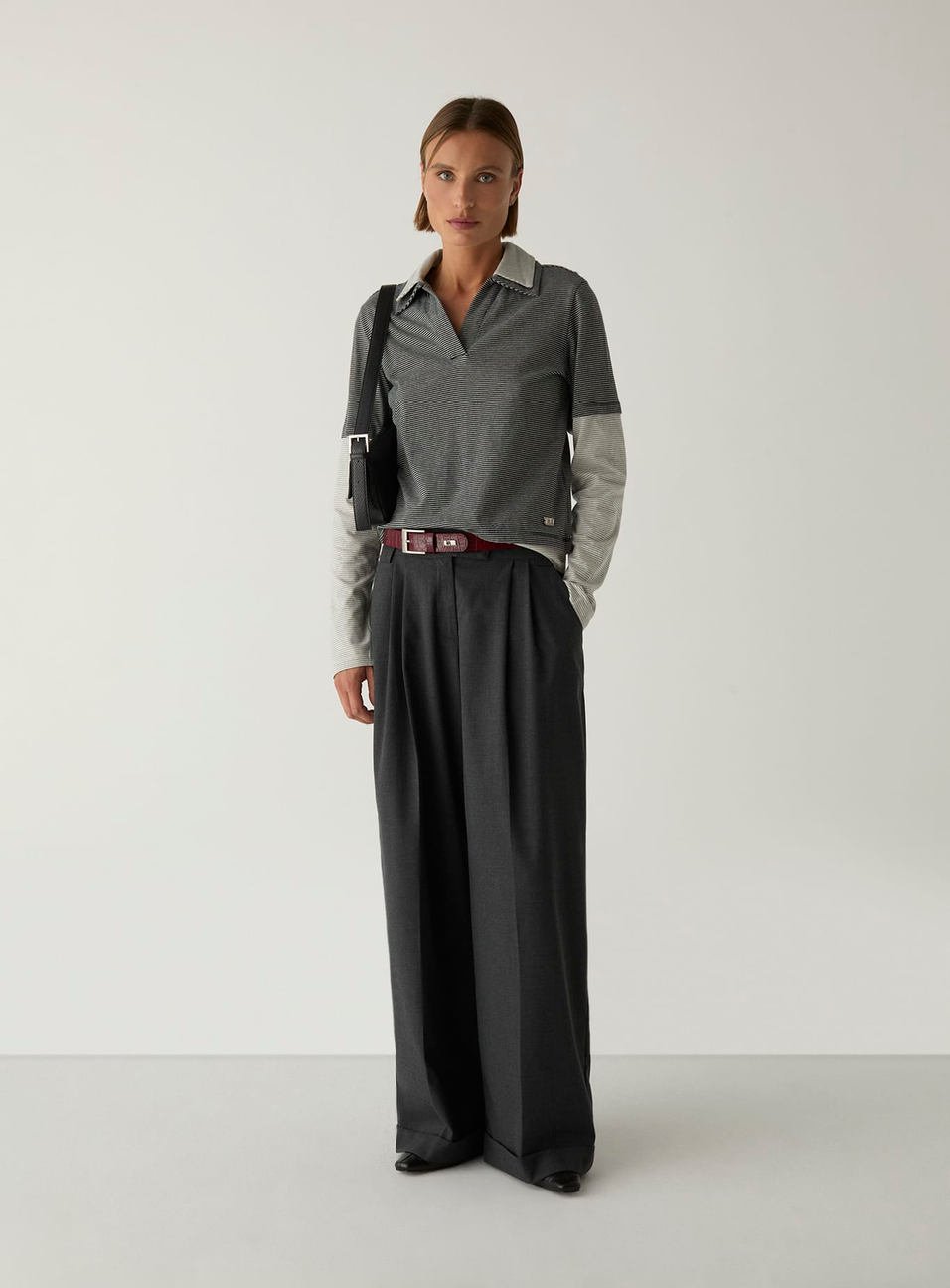 Laagam Candace Striped Polo Longsleeve