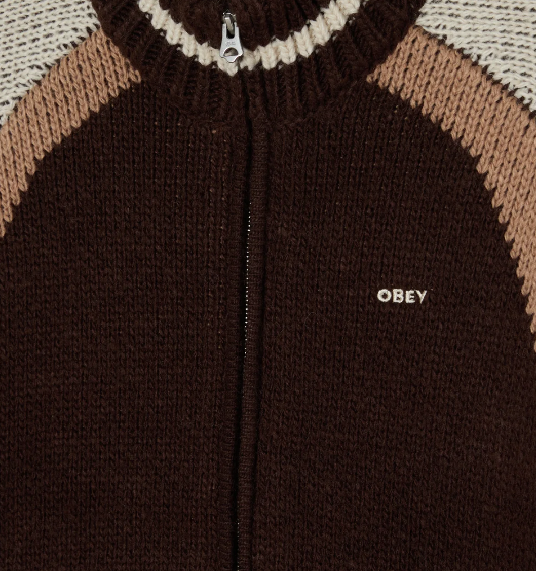 Obey Men Aven Zip Up Sweater