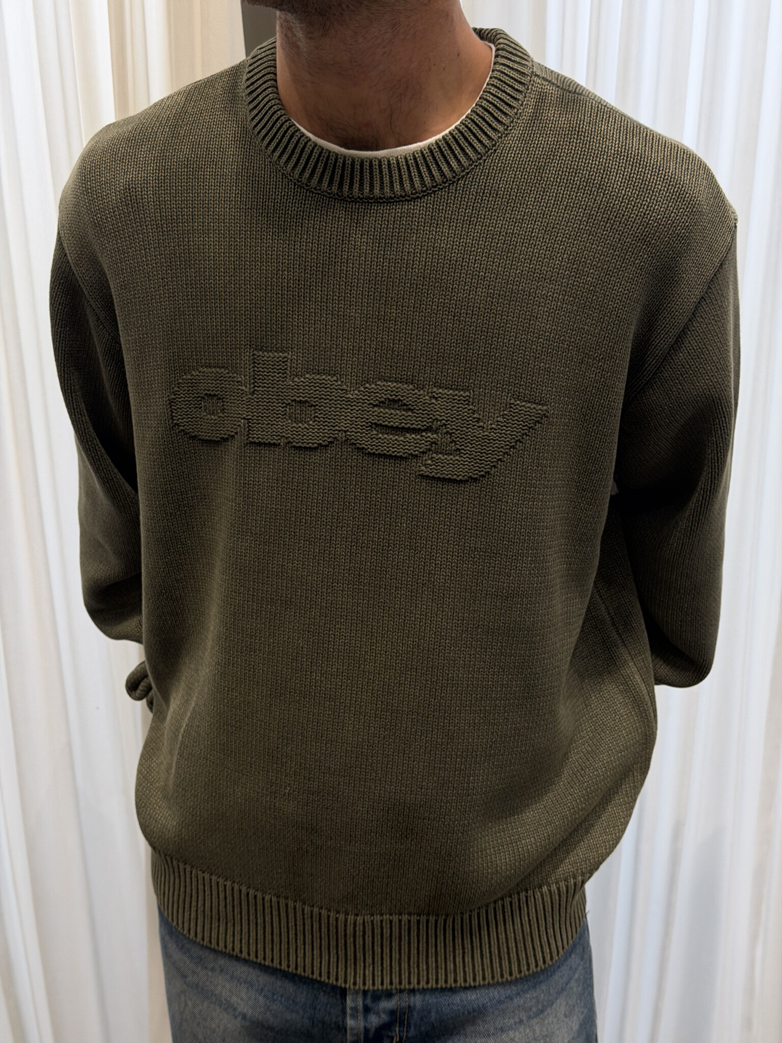 Obey Men Fade Wash Speed Logo Sweater