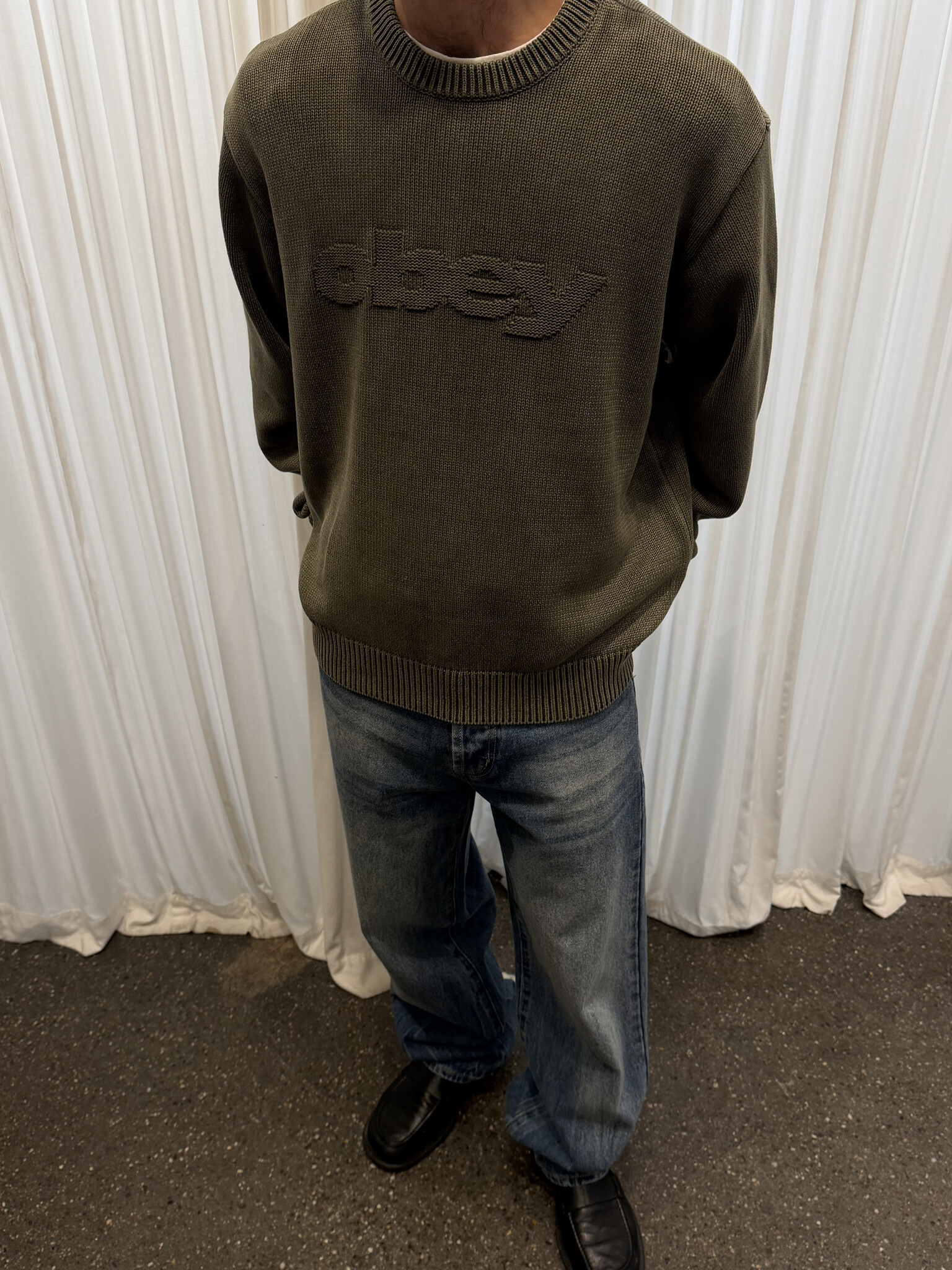 Obey Men Fade Wash Speed Logo Sweater