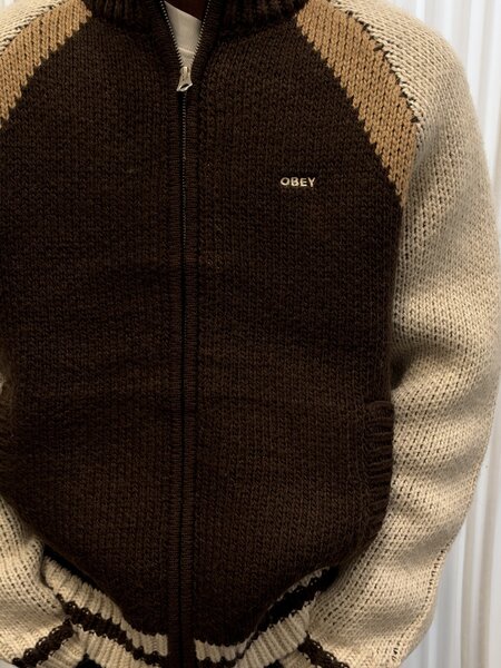 Obey Men Aven Zip Up Sweater