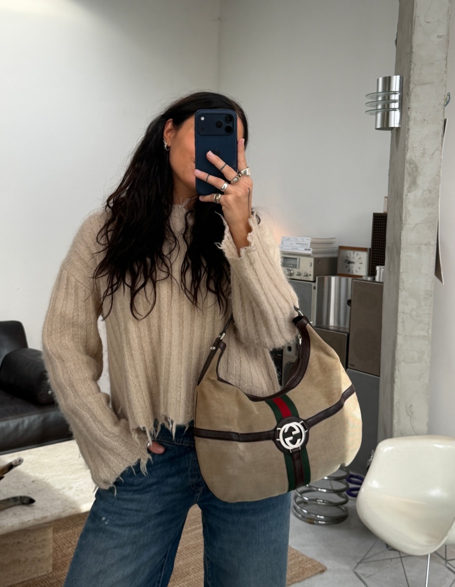 RR ARCHIVE Gucci GG Web Reins Hobo