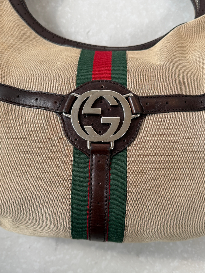 RR ARCHIVE Gucci GG Web Reins Hobo