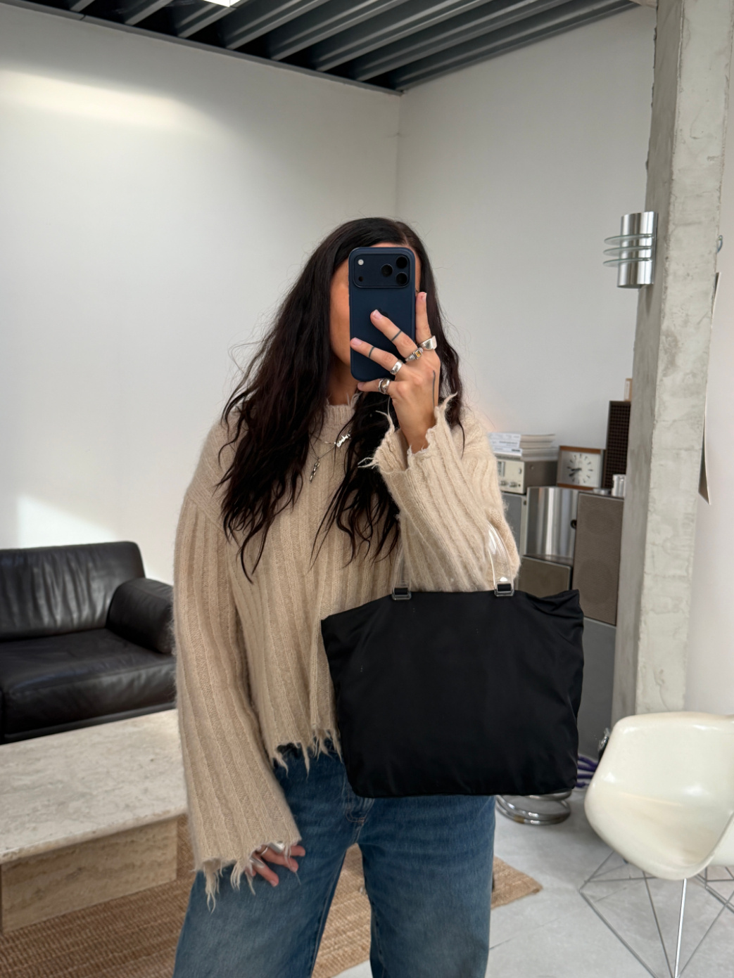 RR ARCHIVE Prada Nylon Plexi Handle Tote