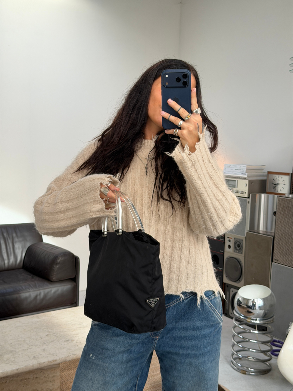 RR ARCHIVE Prada Nylon Plexi Handle Tote
