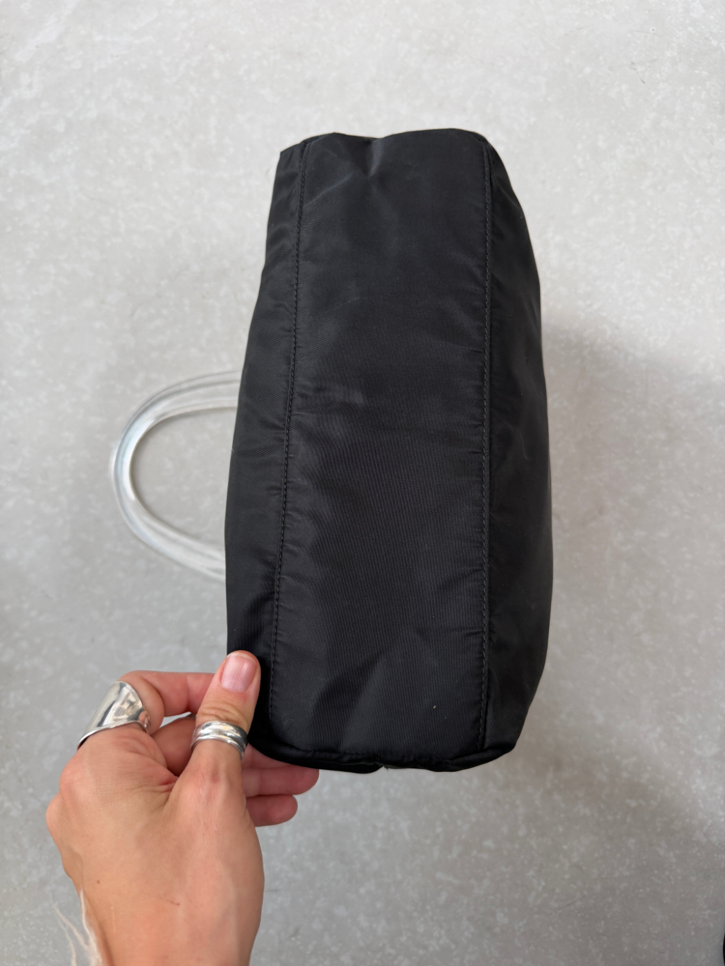RR ARCHIVE Prada Nylon Plexi Handle Tote