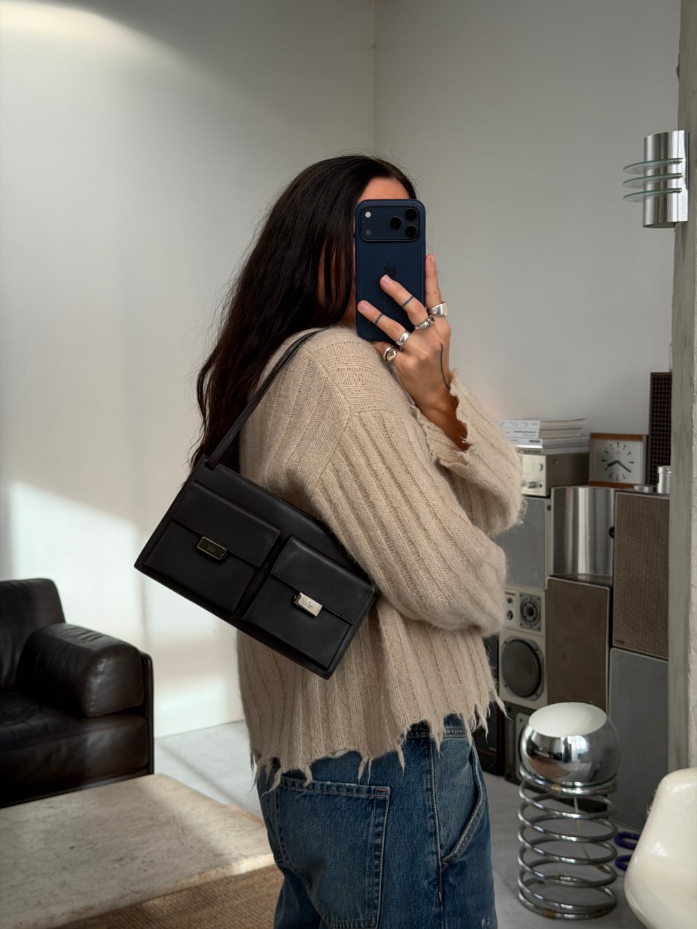RR ARCHIVE Gucci Leather Pocket Shoulder Bag