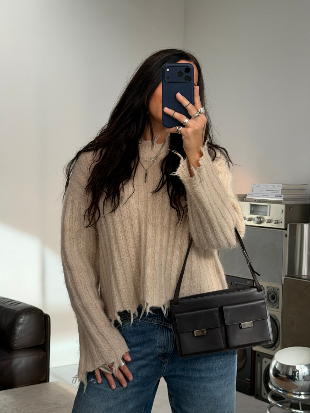 RR ARCHIVE Gucci Leather Pocket Shoulder Bag