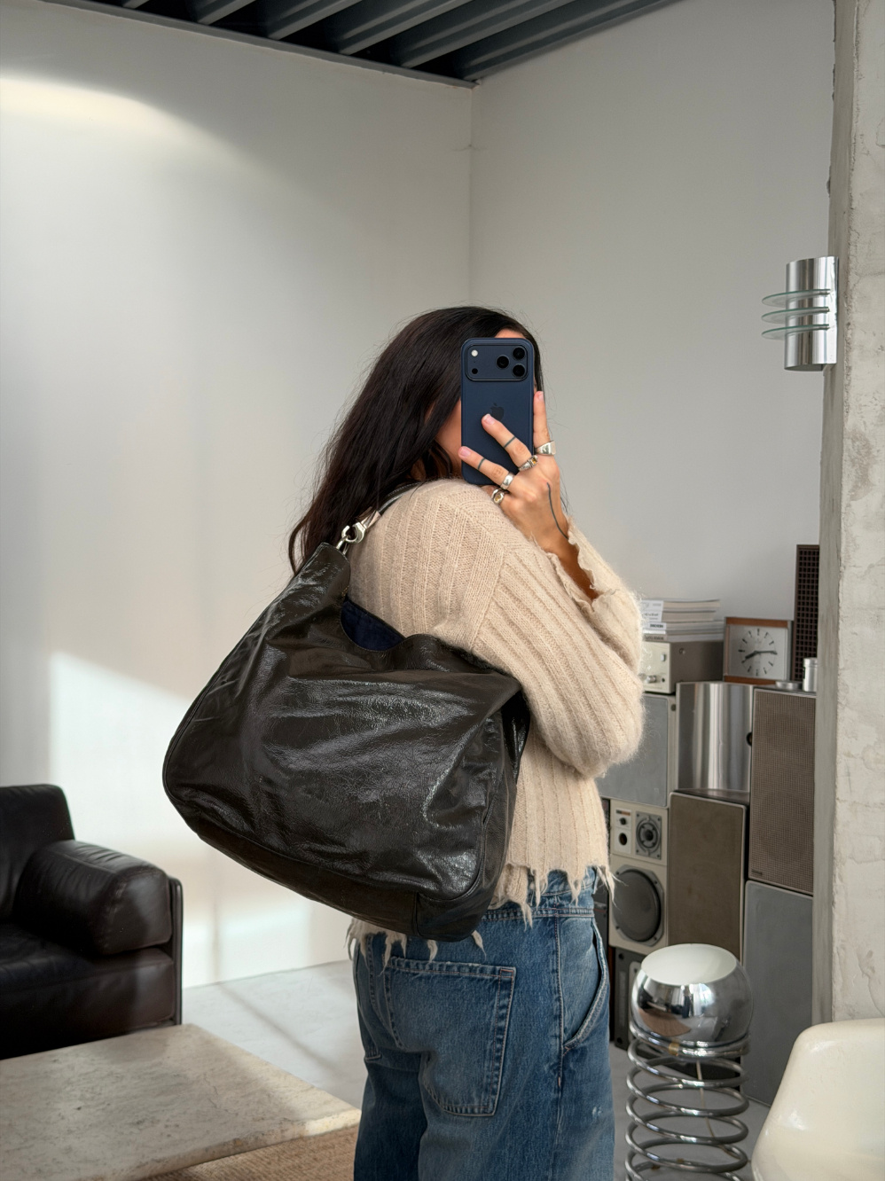 RR ARCHIVE Yves Saint Laurent Enamel Hobo Bag