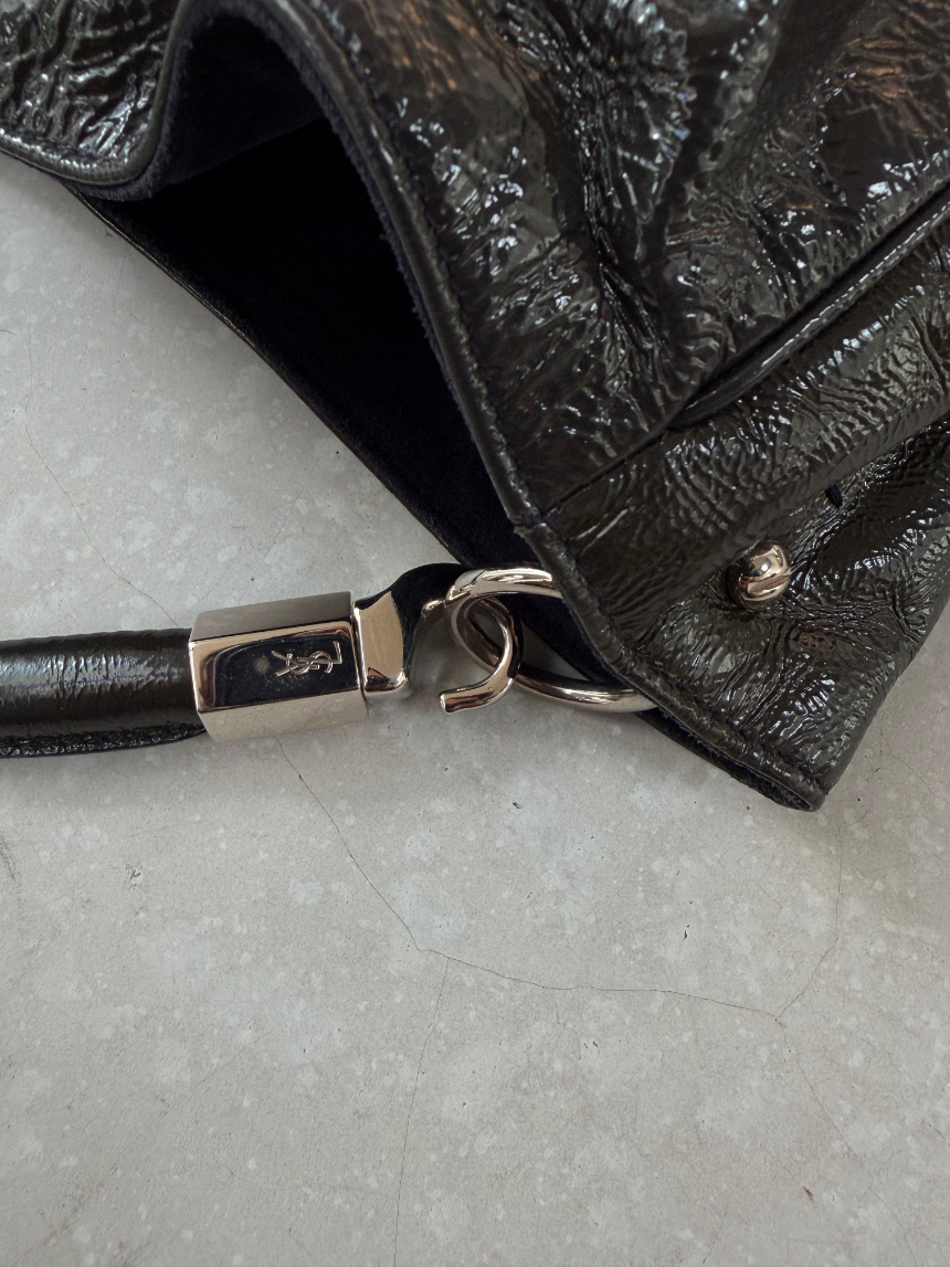 RR ARCHIVE Yves Saint Laurent Enamel Hobo Bag