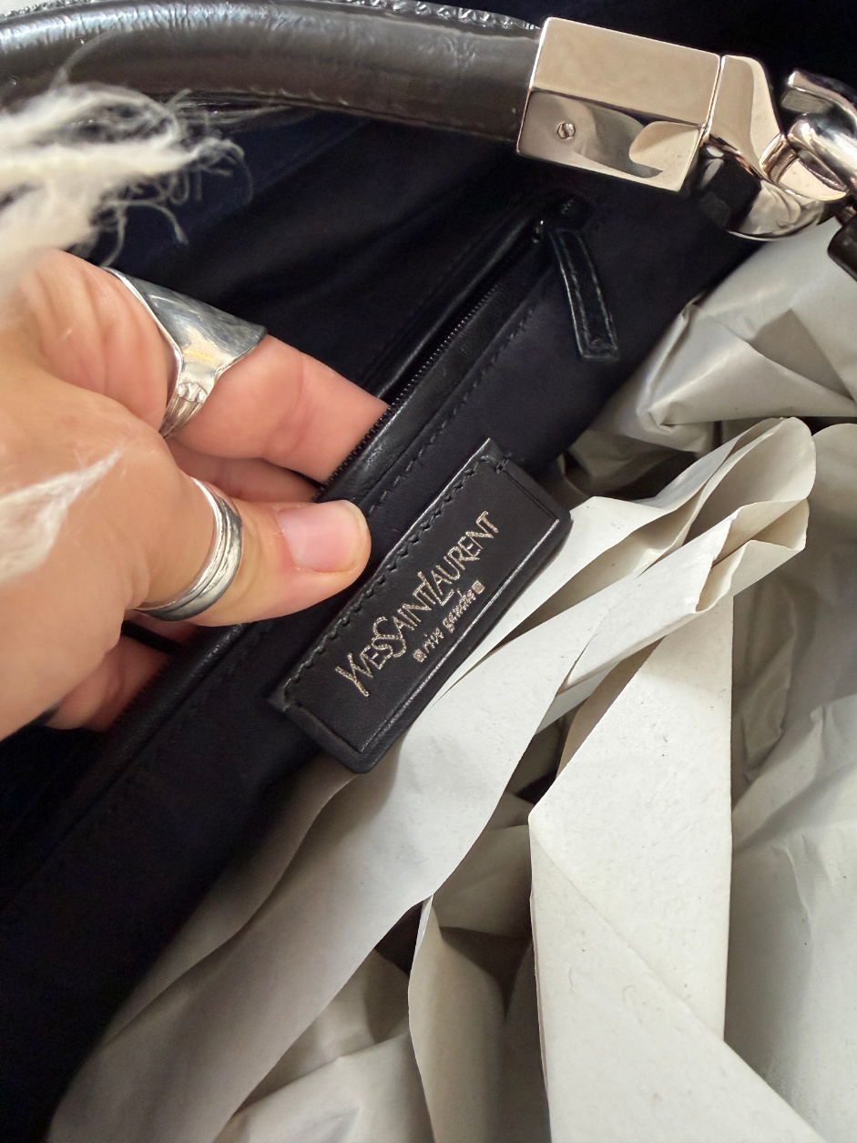 RR ARCHIVE Yves Saint Laurent Enamel Hobo Bag