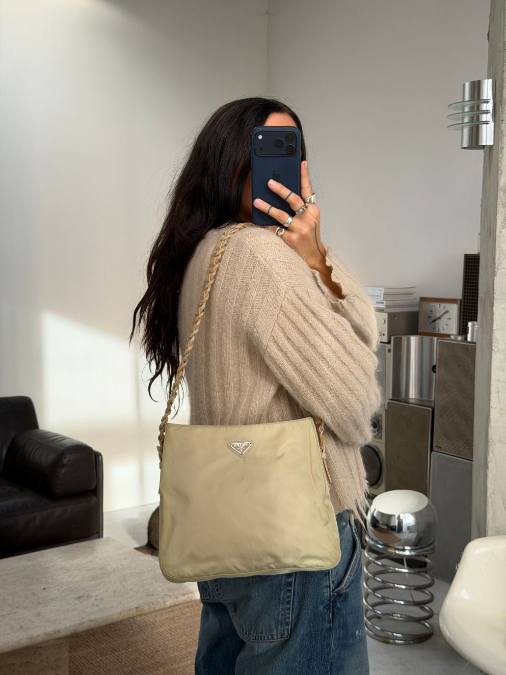 RR ARCHIVE Prada Nylon Chain Shoulder Bag