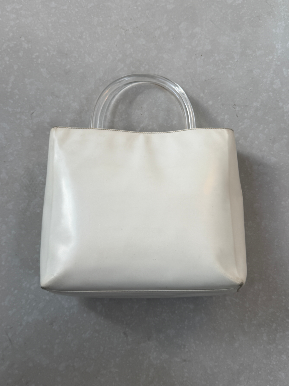 RR ARCHIVE Prada Patent Leather & Plexi Handle Handbag