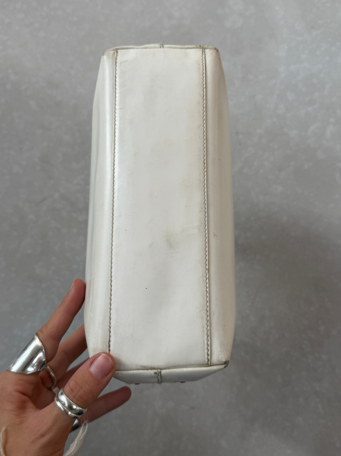 RR ARCHIVE Prada Patent Leather & Plexi Handle Handbag