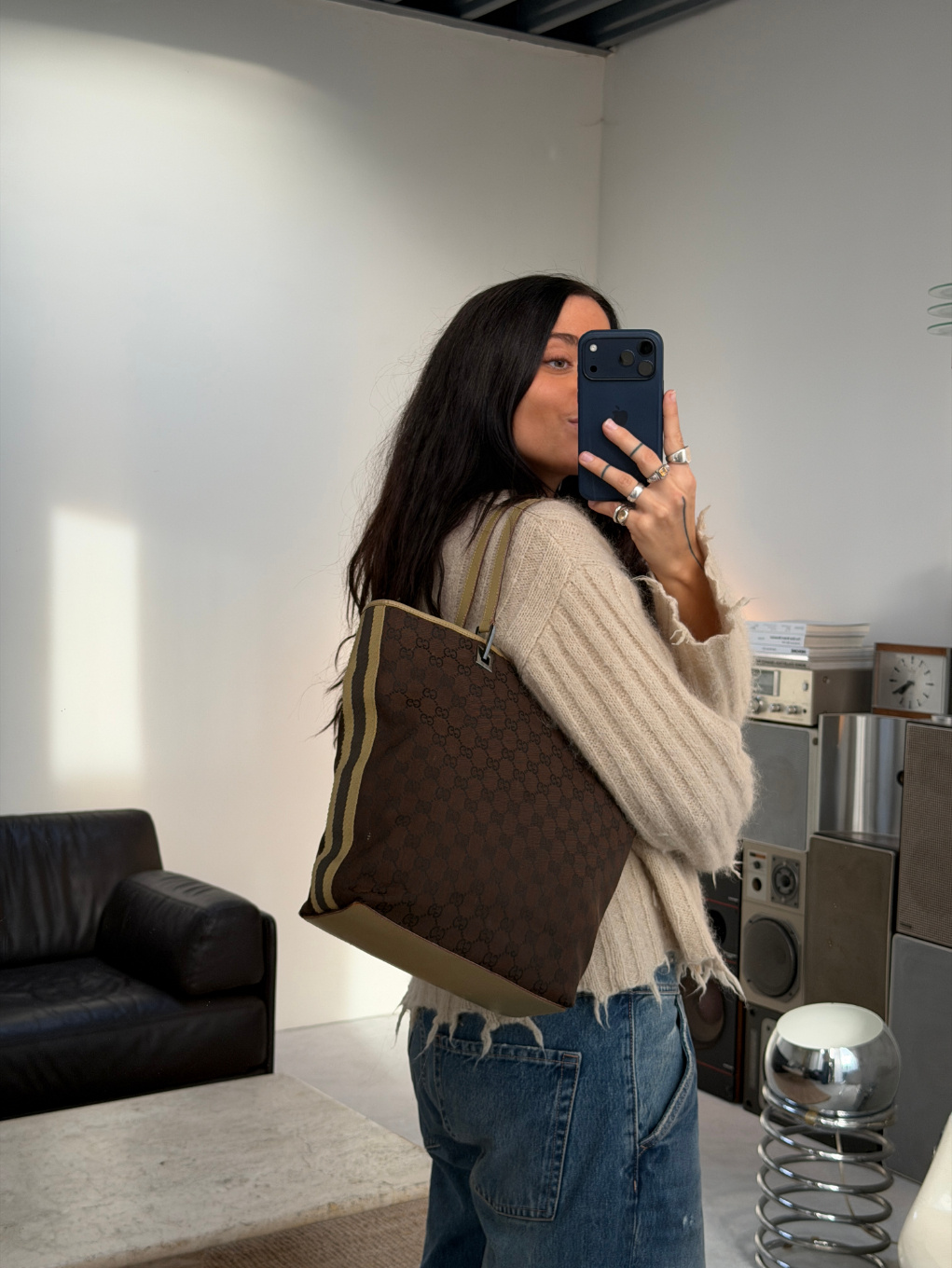 RR ARCHIVE Gucci GG Canvas Web Tote